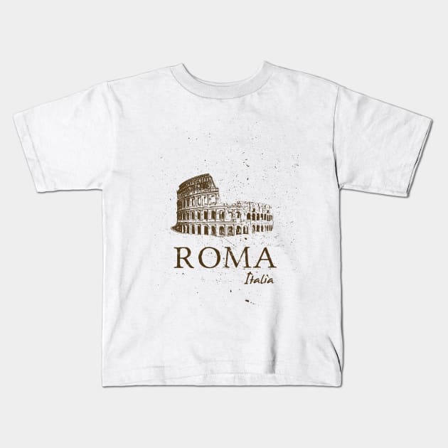 Roma - Vintage Art Kids T-Shirt by GNDesign